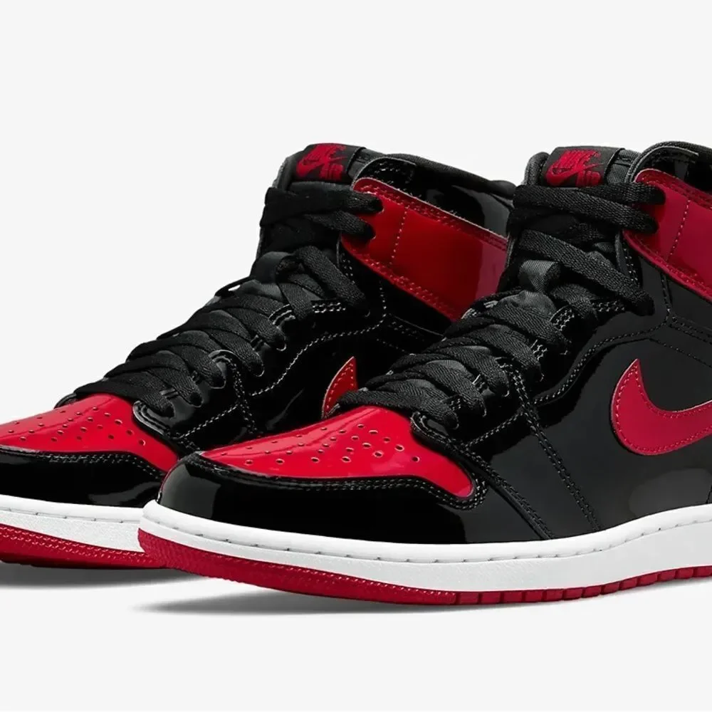 Nike Air Jordan 1 Retro High Patent Leather Bred Black Red Size 14 555088-063